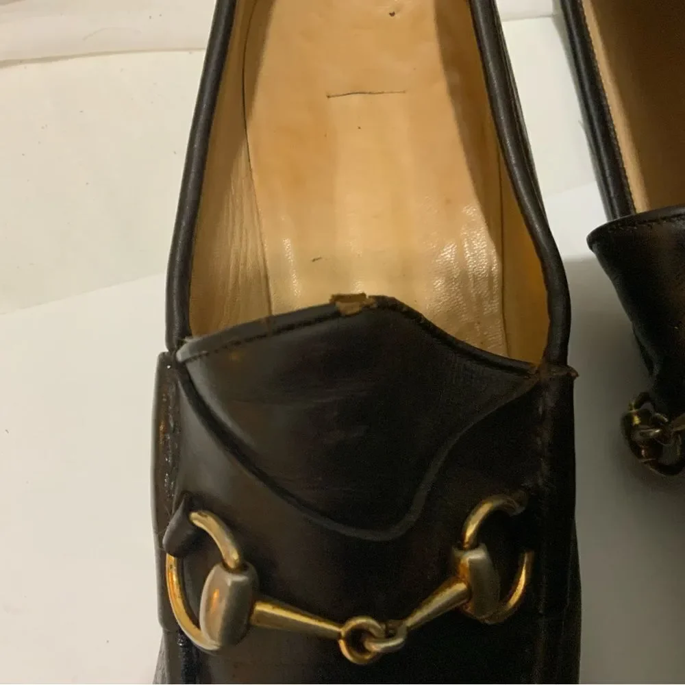 Vintage Gucci Classic Brown Leather Horsebit Loafers Men’s 43 1/2 S